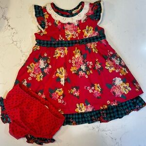 Matilda Jane Red Floral Kids Matching Set